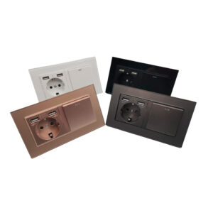 Interruptor de pared con Enchufe y 2 USB A